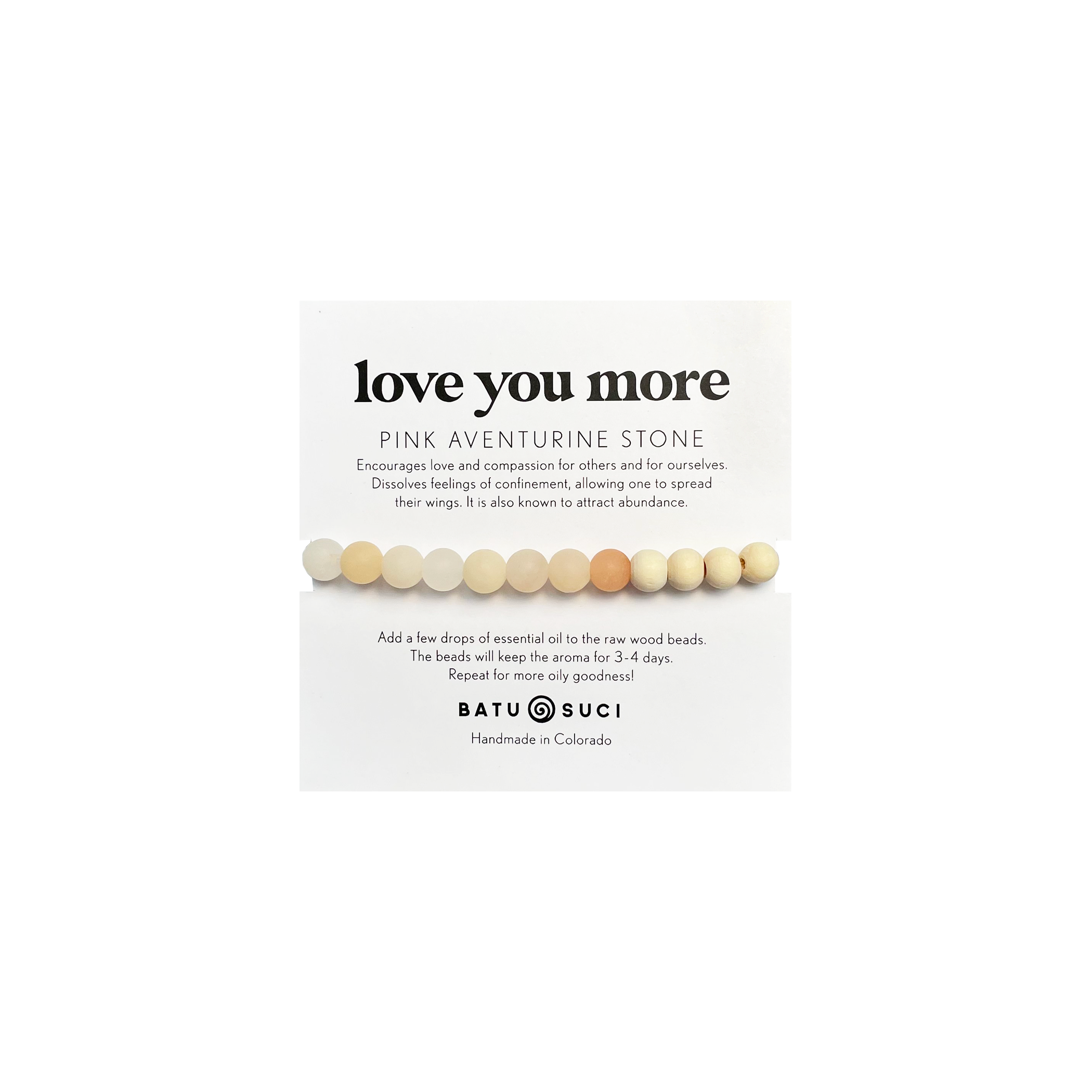 Love you More Diffuser Bracelet  |  Pink Aventirune Aromatherapy Bracelet