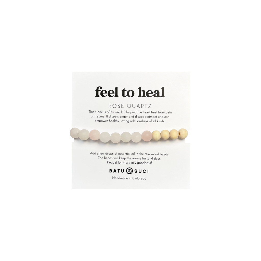 Feel to Heal Diffuser Bracelet  |  Rose Quartz Aromatherapy Bracelet