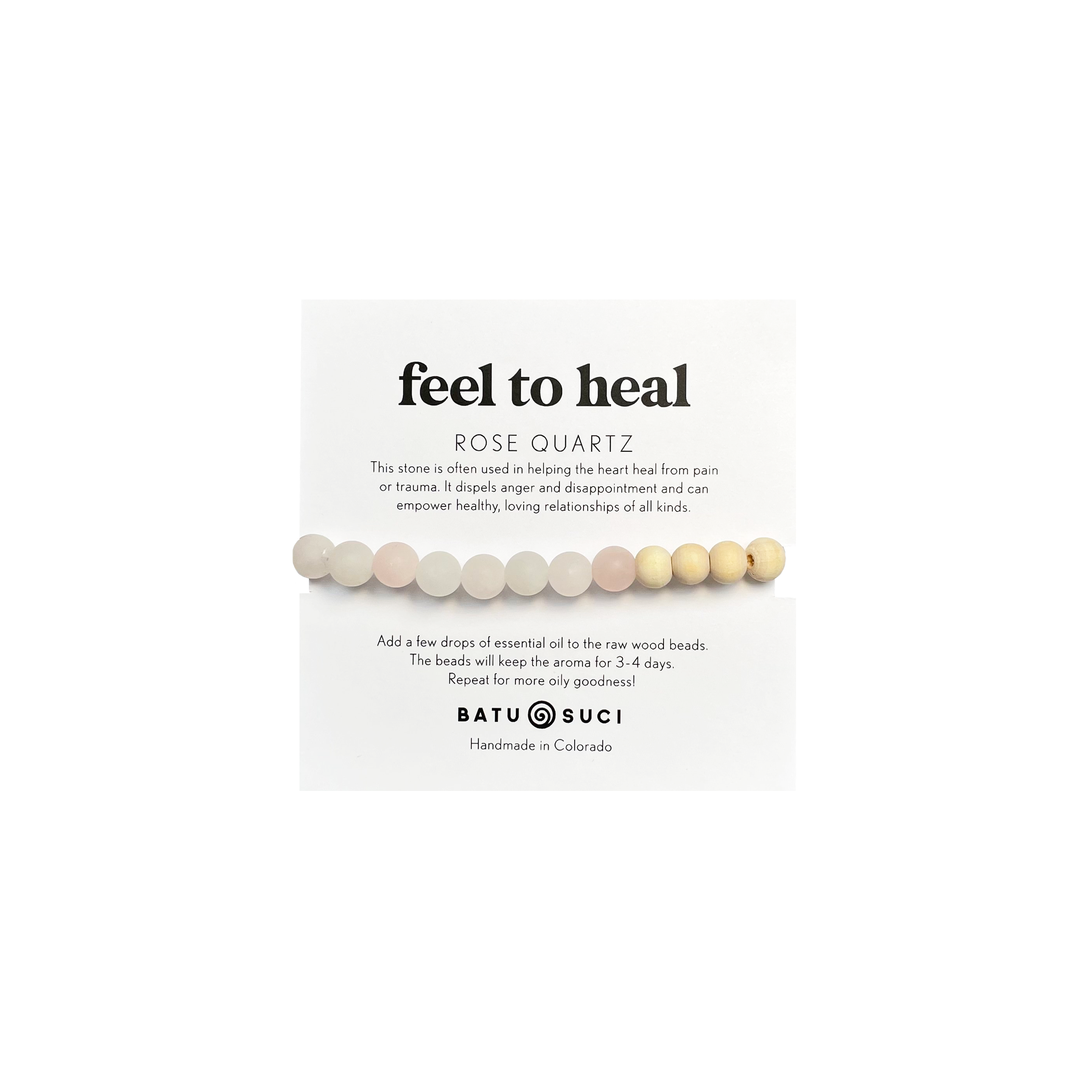Feel to Heal Diffuser Bracelet  |  Rose Quartz Aromatherapy Bracelet