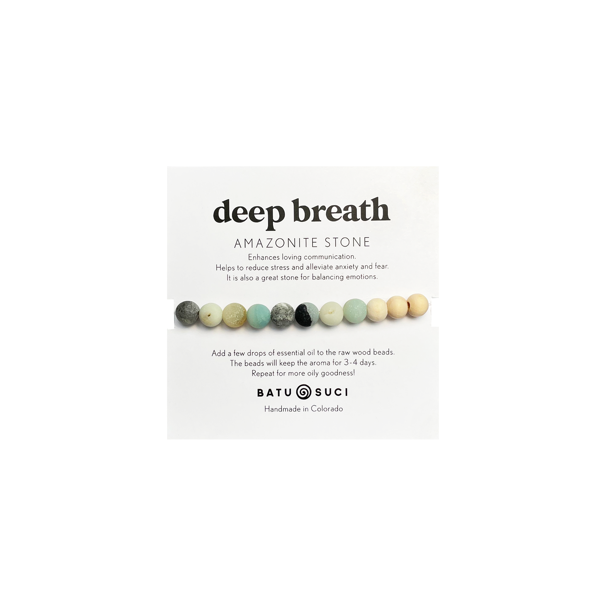 Deep Breath Diffuser Bracelet  |  Amazonite + Aromatherapy