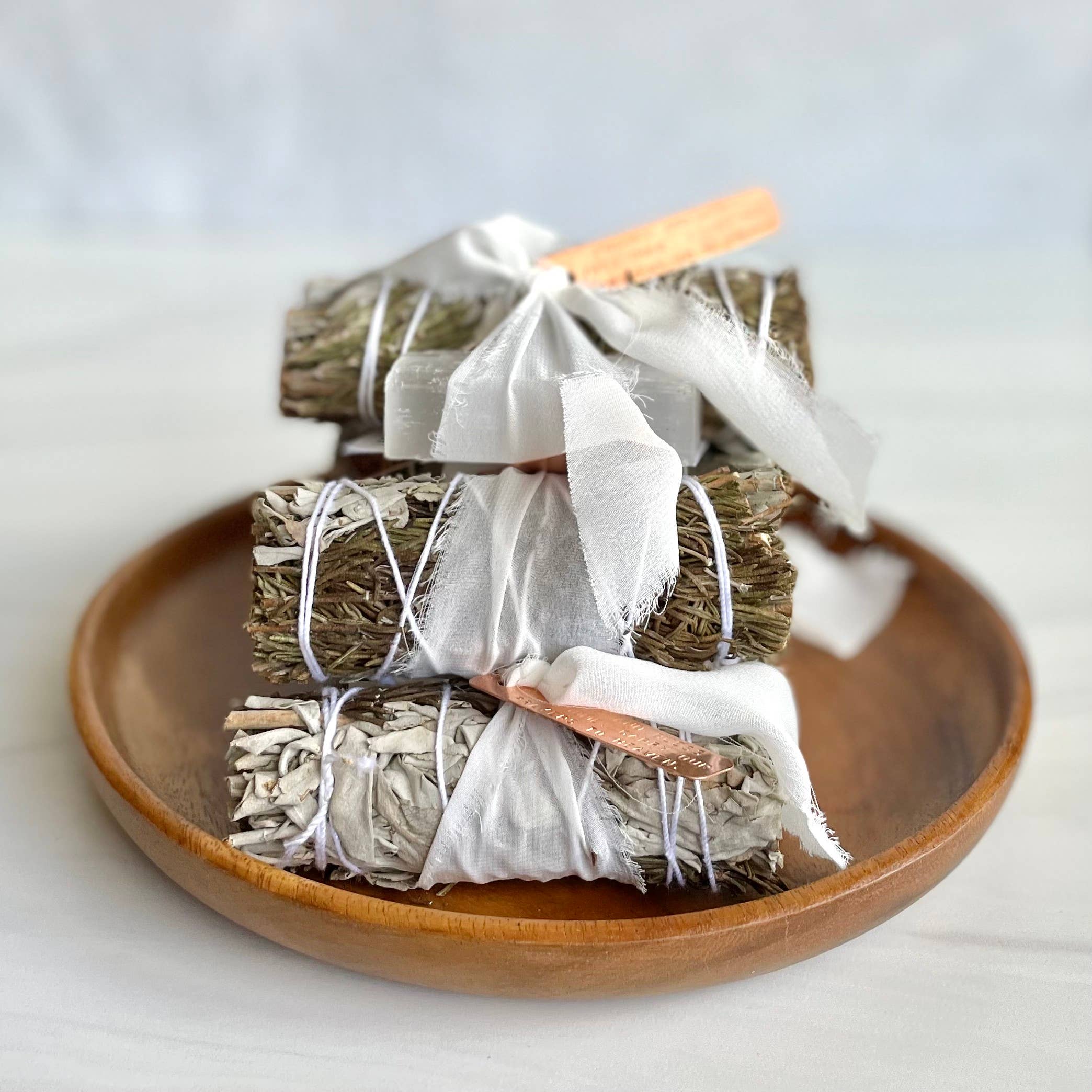 Sage & Rosemary Smudge + Selenite Bundle