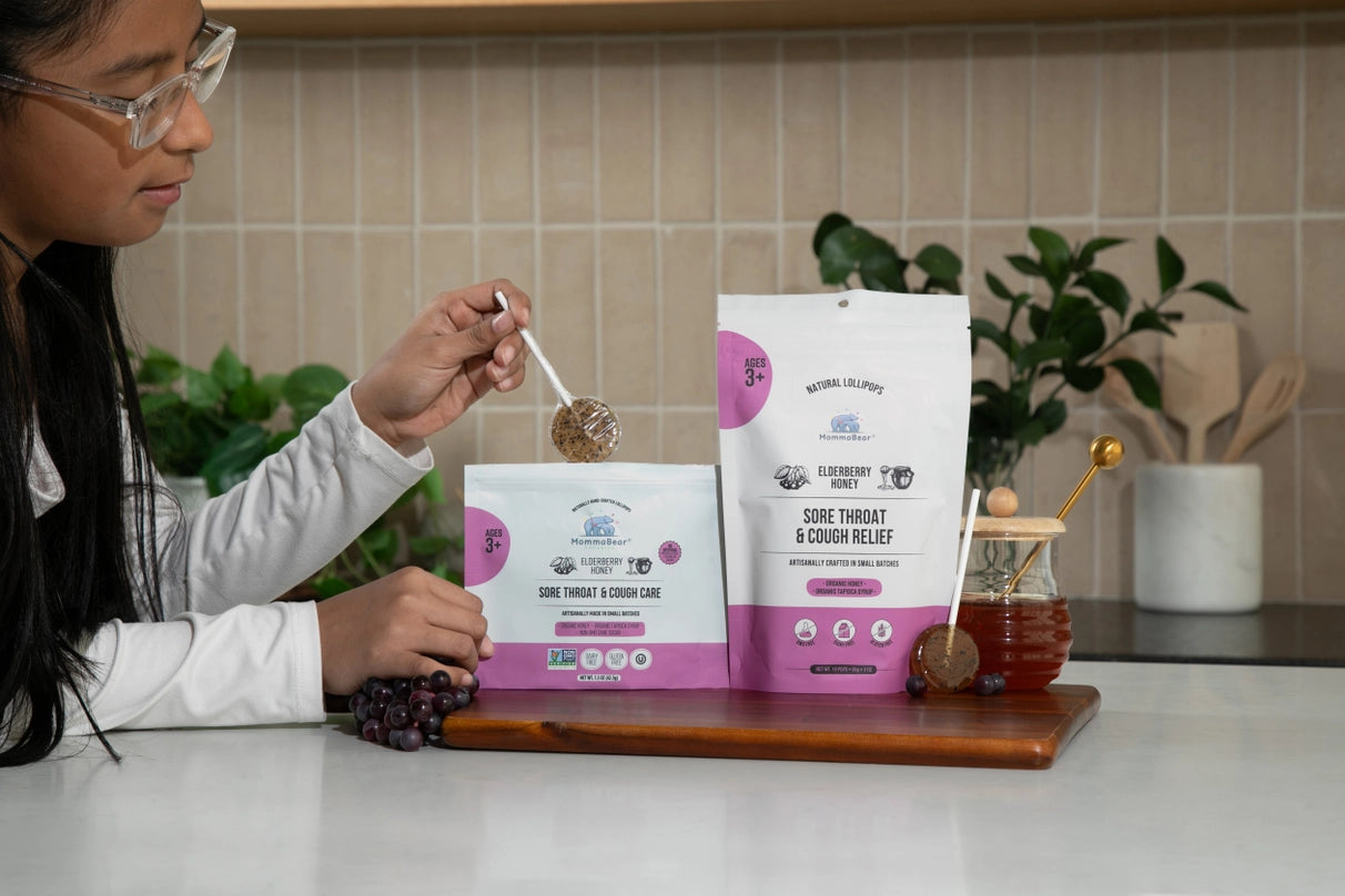 Organic Elderberry & Honey Cough & Cold Support Lollipops