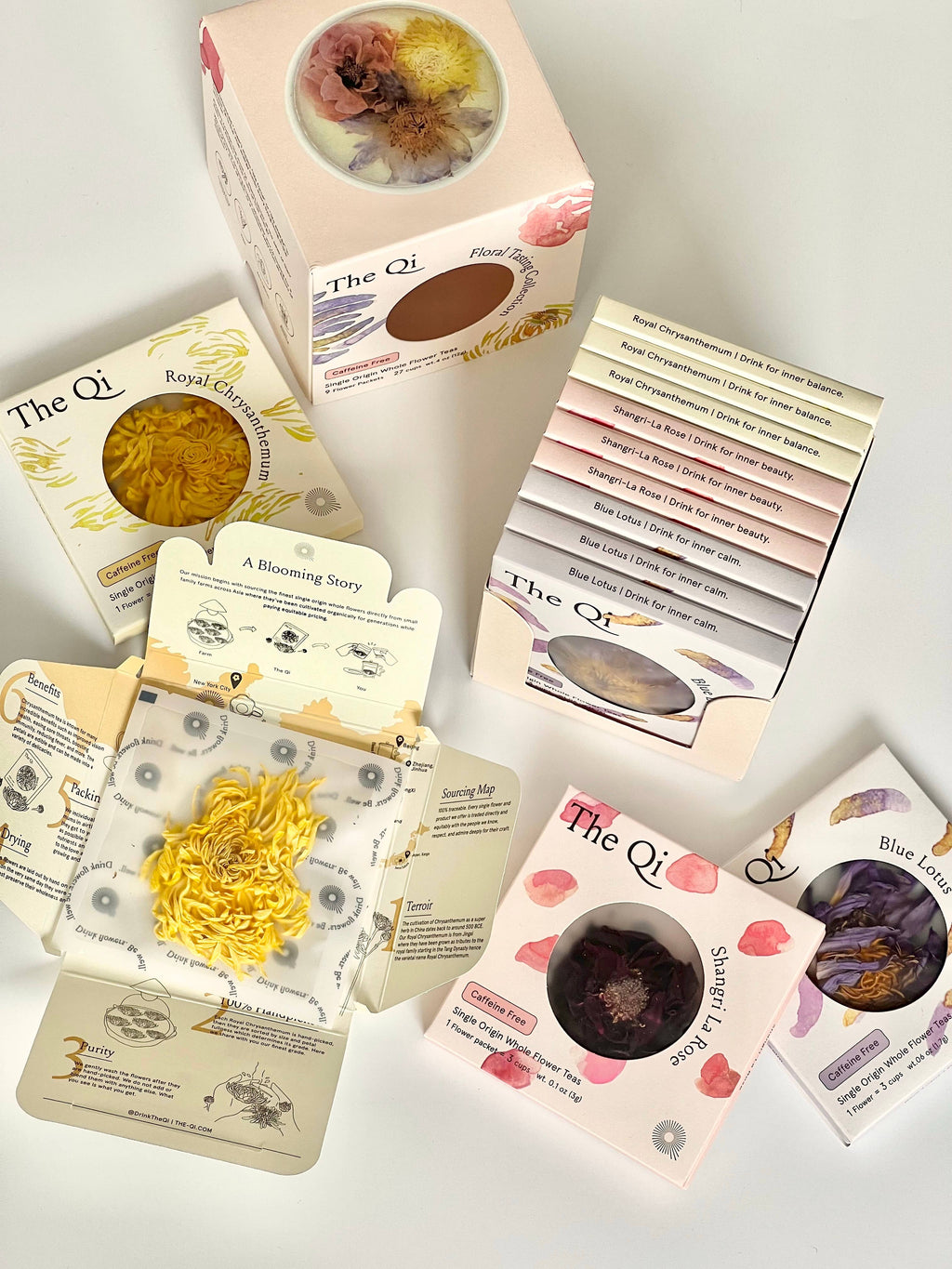 Floral Detox Tea Tasting Set - Lotus, Chrysanthemum, Rose