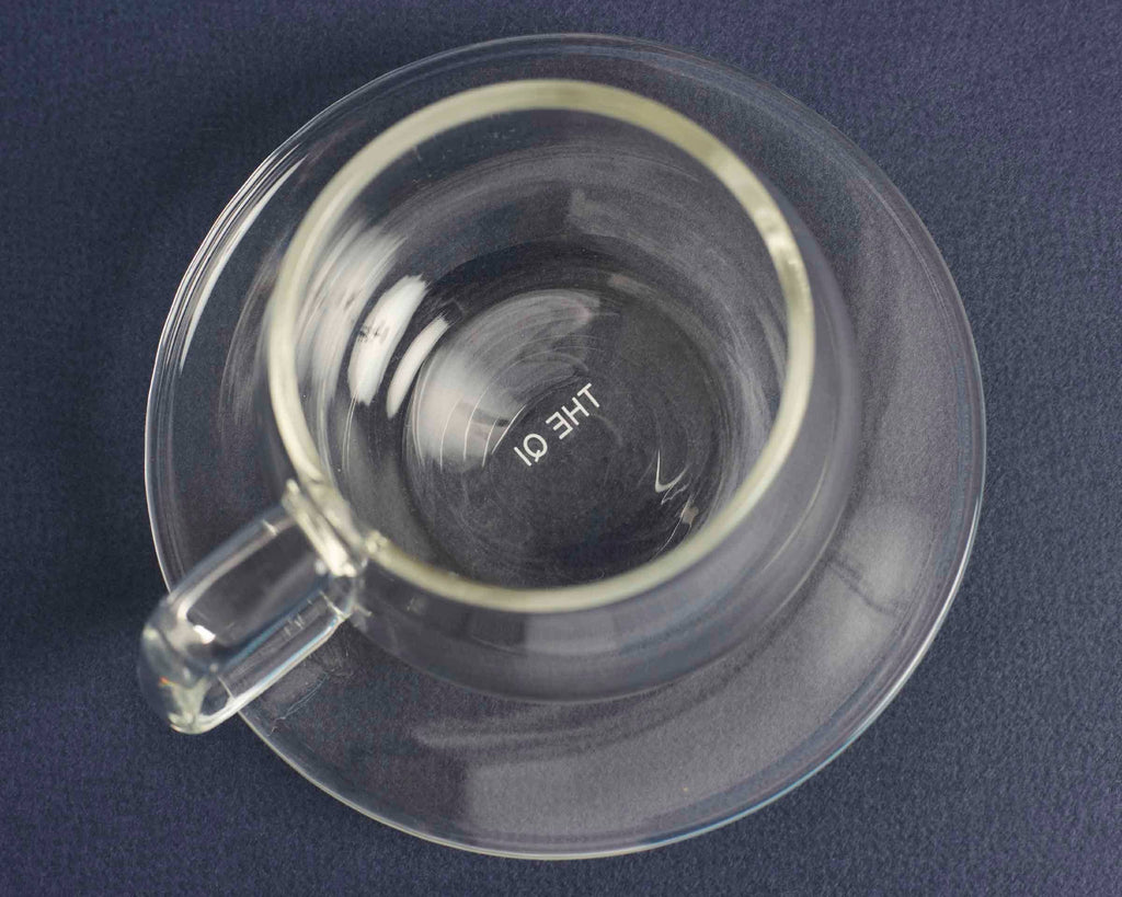Glass cup + saucer set