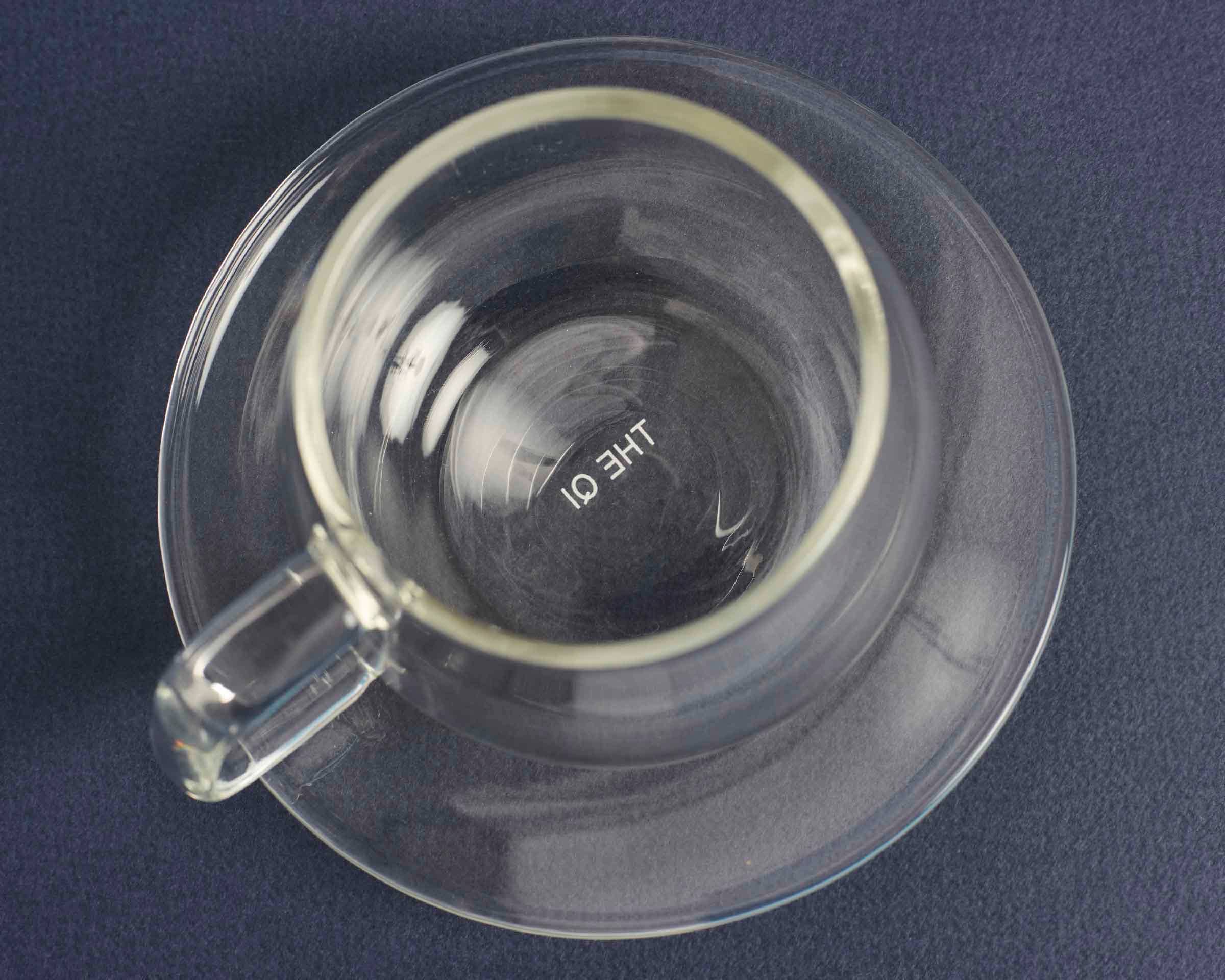 Glass cup + saucer set