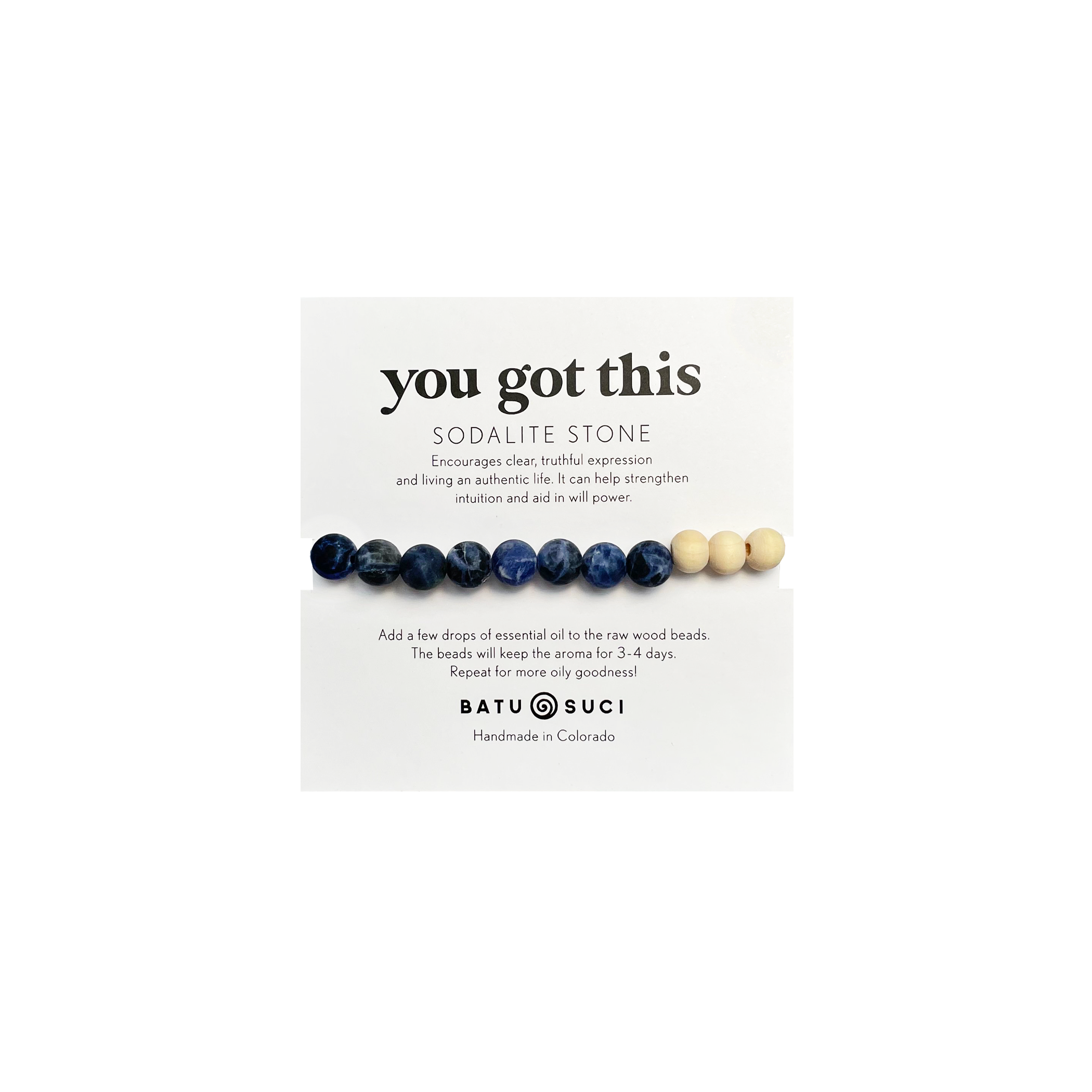 You Got This Diffuser Bracelet  |  Sodalite Aromatherapy Bracelet