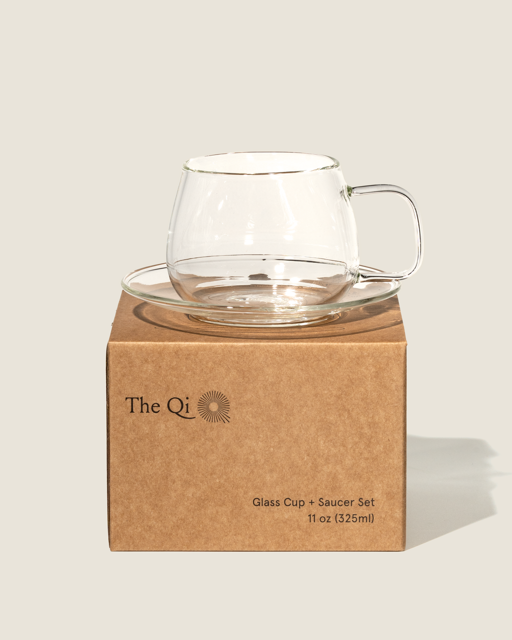 Glass cup + saucer set