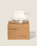 Glass cup + saucer set
